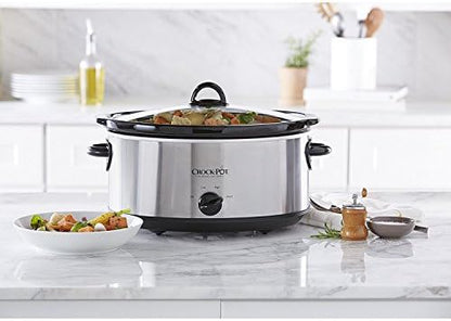 7 Quart Oval Manual Slow Cooker – Stainless Steel - Curated Catalog