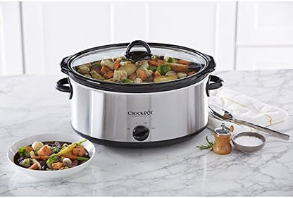7 Quart Oval Manual Slow Cooker – Stainless Steel - Curated Catalog