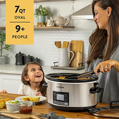 7 Quart Portable Programmable Slow Cooker with Timer - Curated Catalog