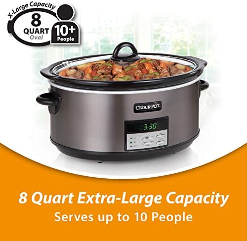8 Quart Programmable Slow Cooker with Auto Warm - Curated Catalog