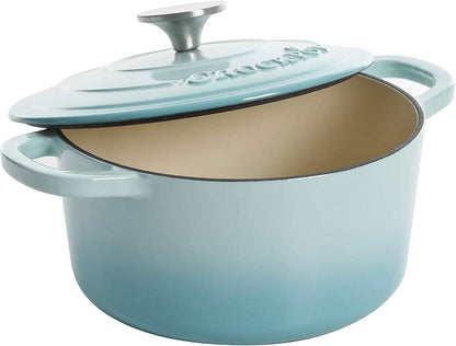 3 Quart Enameled Cast Iron Dutch Oven – Aqua - Curated Catalog