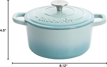 3 Quart Enameled Cast Iron Dutch Oven – Aqua - Curated Catalog