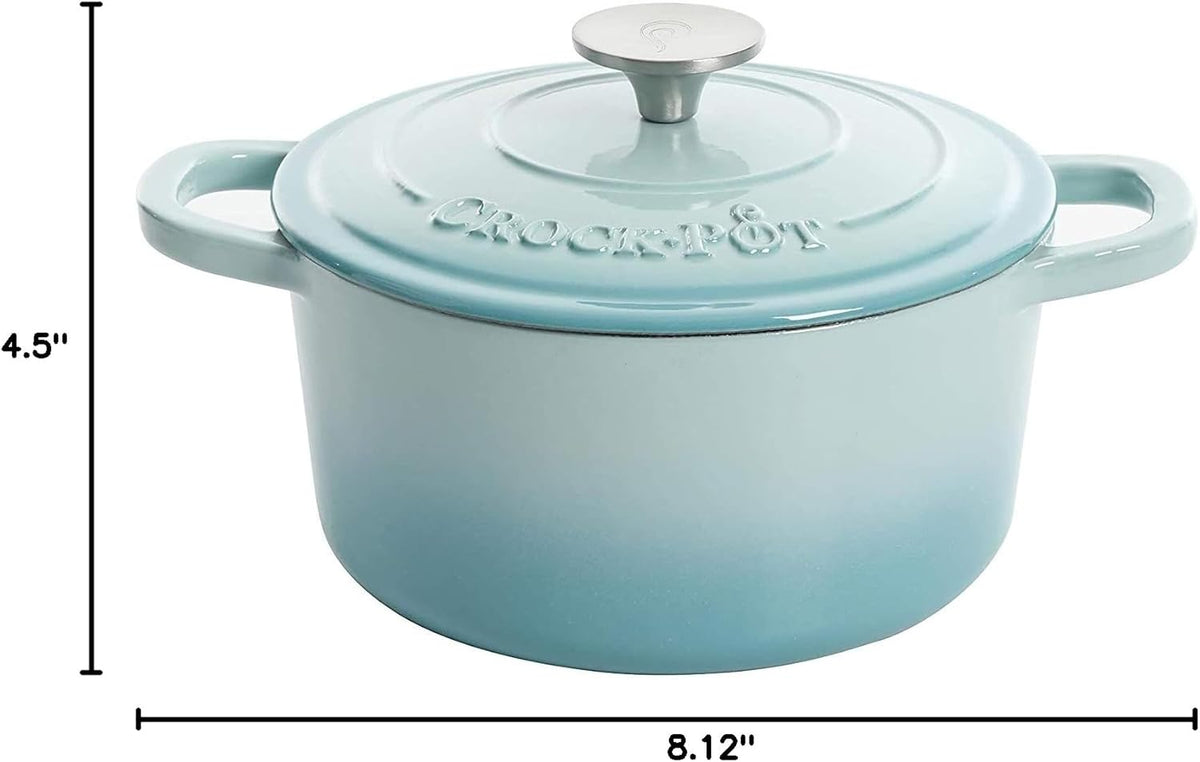 3 Quart Enameled Cast Iron Dutch Oven – Aqua - Curated Catalog